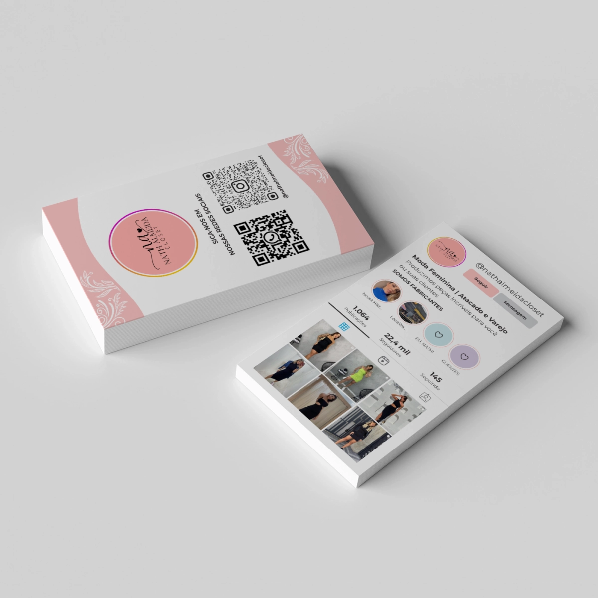 Cartão de Visita Instagram Colorido barato em goiania